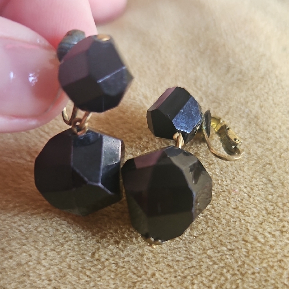 Elegant Black and Gold Earrings